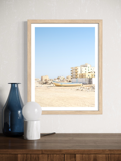 Amarré dans le désert - 40x30